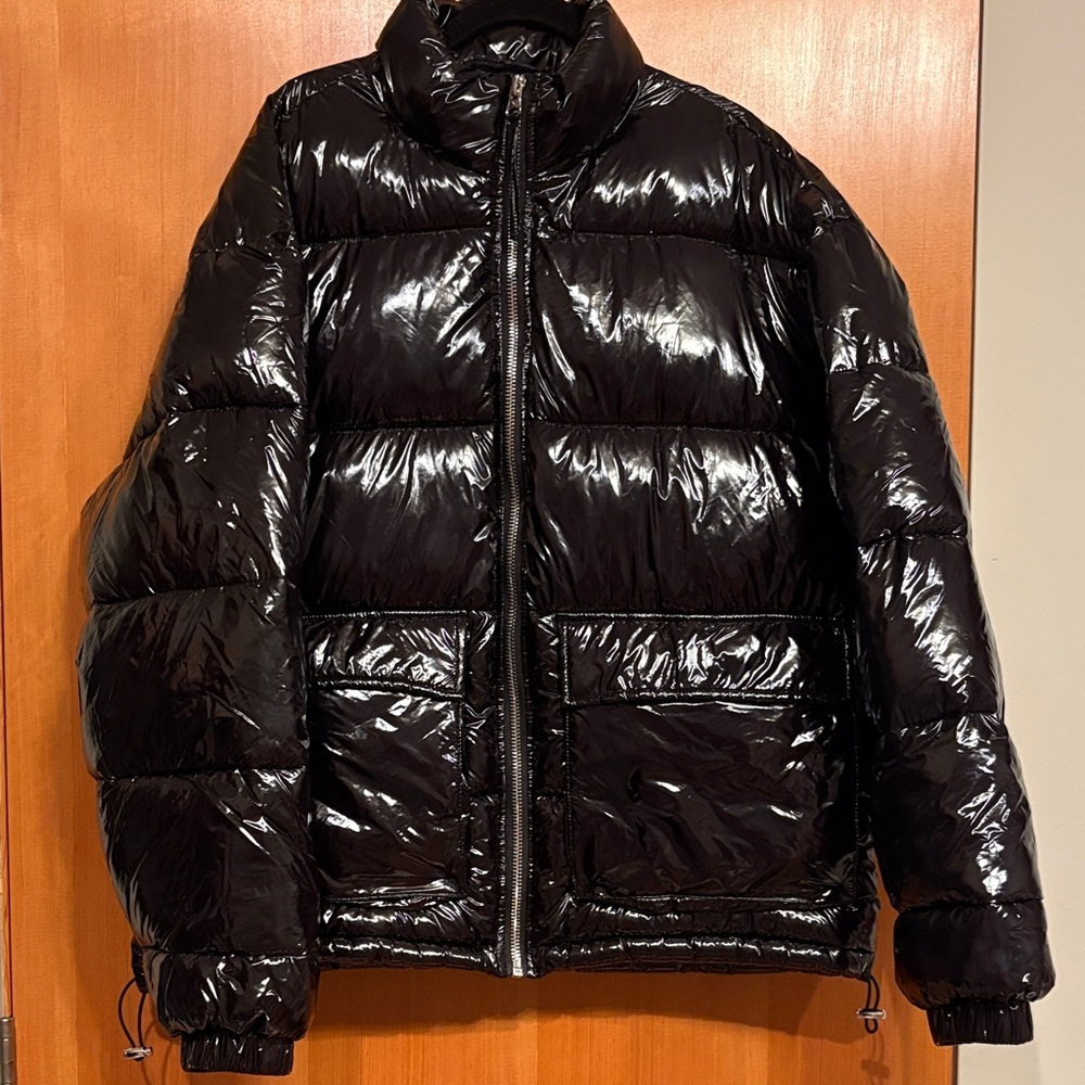 Urban Outfitters Shiny Black Puffer Jacket
